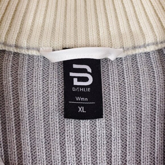 Bjorn Daehlie Womens Size XL Sweater Half Zip Comfy White Gray Wool Blend - Picture 11 of 15